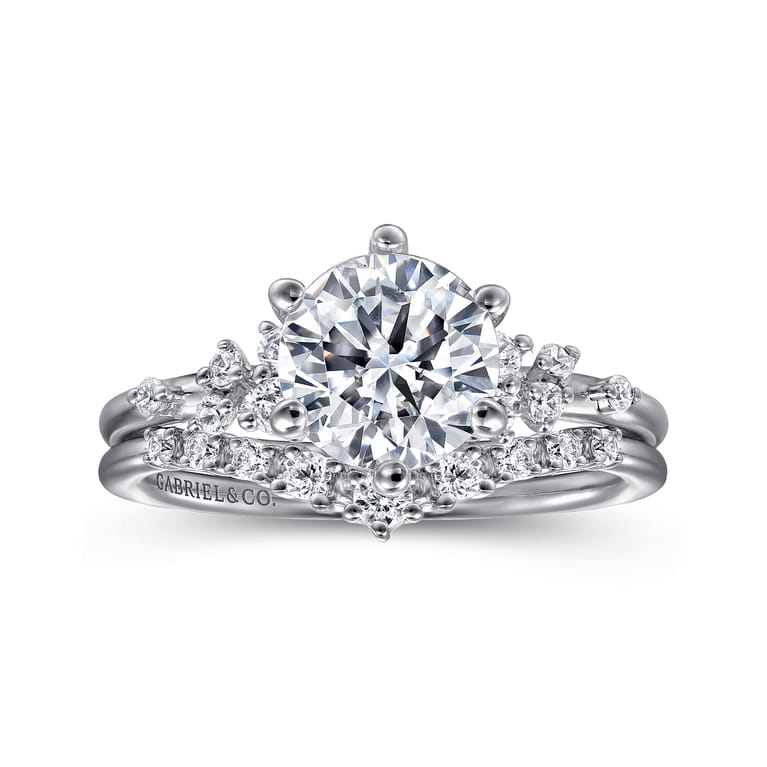 Reena - 18K White Gold Round Diamond Engagement Ring - 0.18 ct - Shot 4