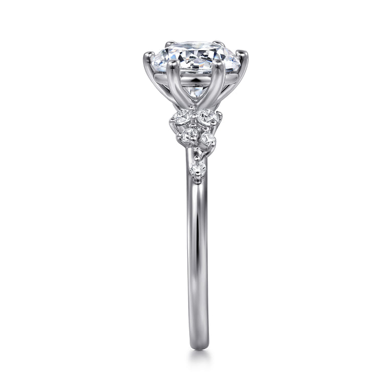 Reena - 18K White Gold Round Diamond Engagement Ring - 0.18 ct - Shot 5