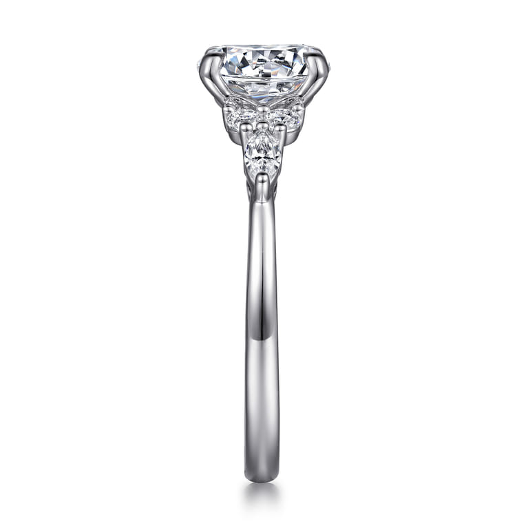 Avah - 18K White Gold Round Diamond Cluster Engagement Ring - 0.28 ct - Shot 4