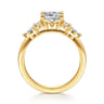 Avah - 18K Yellow Gold Cushion Cut Diamond Cluster Engagement Ring - 0.28 ct