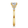 Avah - 18K Yellow Gold Cushion Cut Diamond Cluster Engagement Ring - 0.28 ct