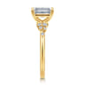 Reena - 18K Yellow Gold Emerald Cut Diamond Engagement Ring - 0.18 ct