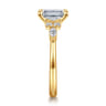 Avah - 18K Yellow Gold Emerald Cut Diamond Cluster Engagement Ring - 0.28 ct