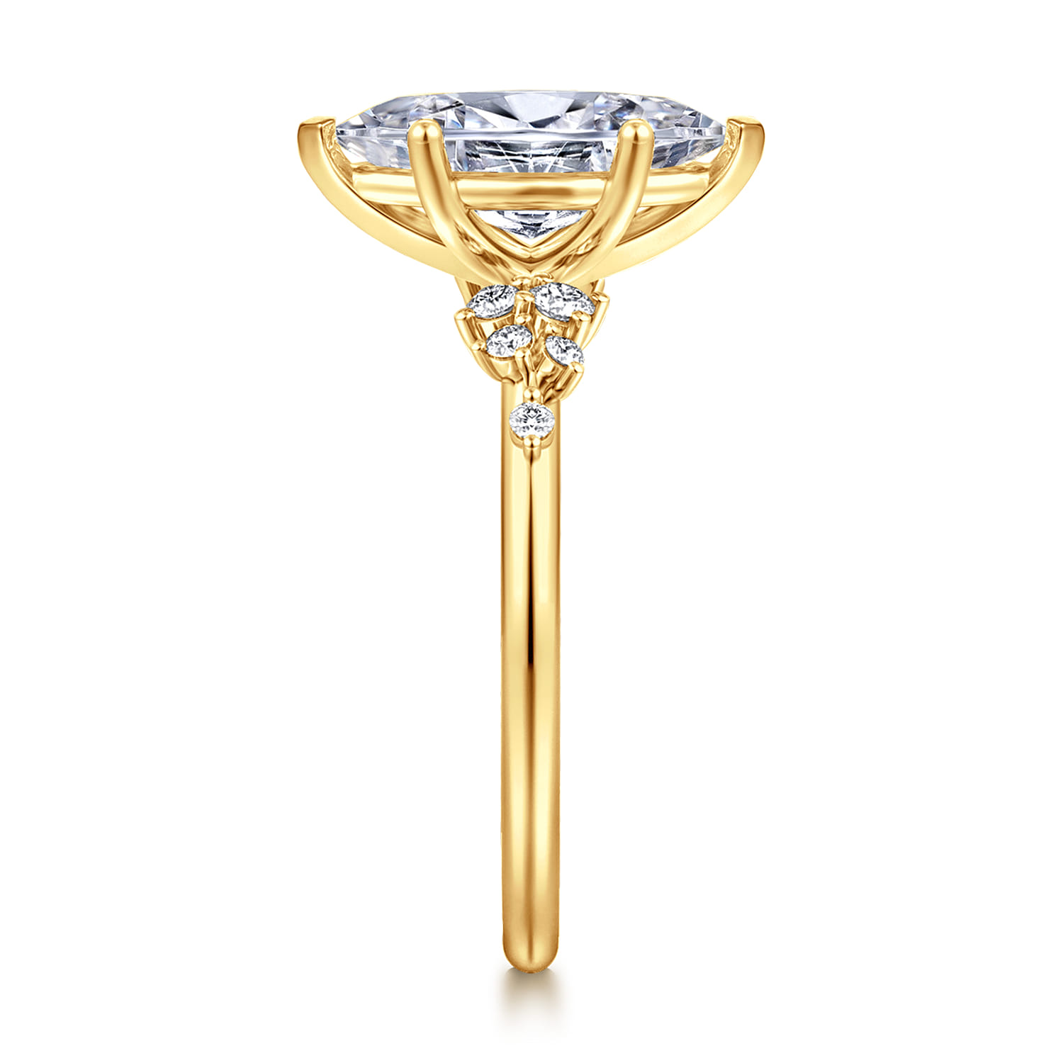 Reena - 18K Yellow Gold Marquise Shape Diamond Engagement Ring - 0.18 ct - Shot 4