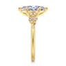 Reena - 18K Yellow Gold Marquise Shape Diamond Engagement Ring - 0.18 ct