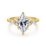 Avah - 18K Yellow Gold Marquise Diamond Cluster Engagement Ring - 0.3 ct
