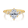 Reena - 18K Yellow Gold Oval Diamond Engagement Ring - 0.18 ct