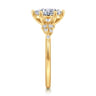 Reena - 18K Yellow Gold Oval Diamond Engagement Ring - 0.18 ct
