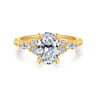 Avah - 18K Yellow Gold Oval Diamond Cluster Engagement Ring - 0.3 ct