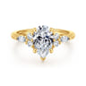 Avah - 18K Yellow Gold Pear Shape Diamond Cluster Engagement Ring - 0.28 ct