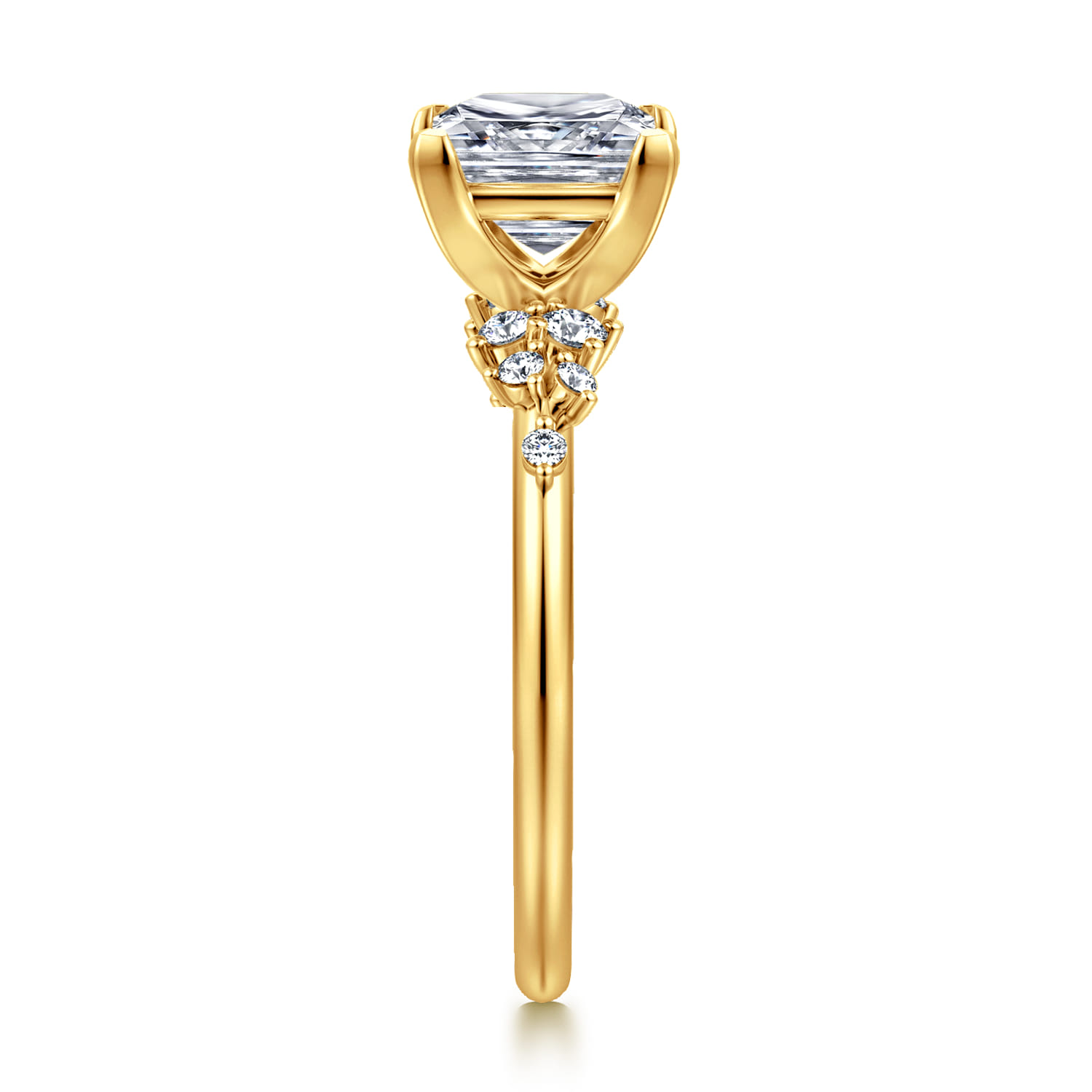 Reena - 18K Yellow Gold Princess Cut Diamond Engagement Ring - 0.18 ct - Shot 4