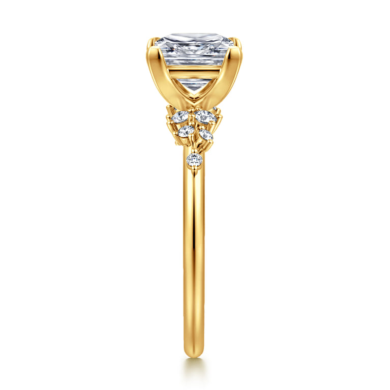 Reena - 18K Yellow Gold Princess Cut Diamond Engagement Ring - 0.18 ct - Shot 4