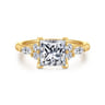 Avah - 18K Yellow Gold Princess Cut Diamond Cluster Engagement Ring - 0.28 ct