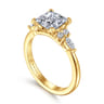 Avah - 18K Yellow Gold Princess Cut Diamond Cluster Engagement Ring - 0.28 ct