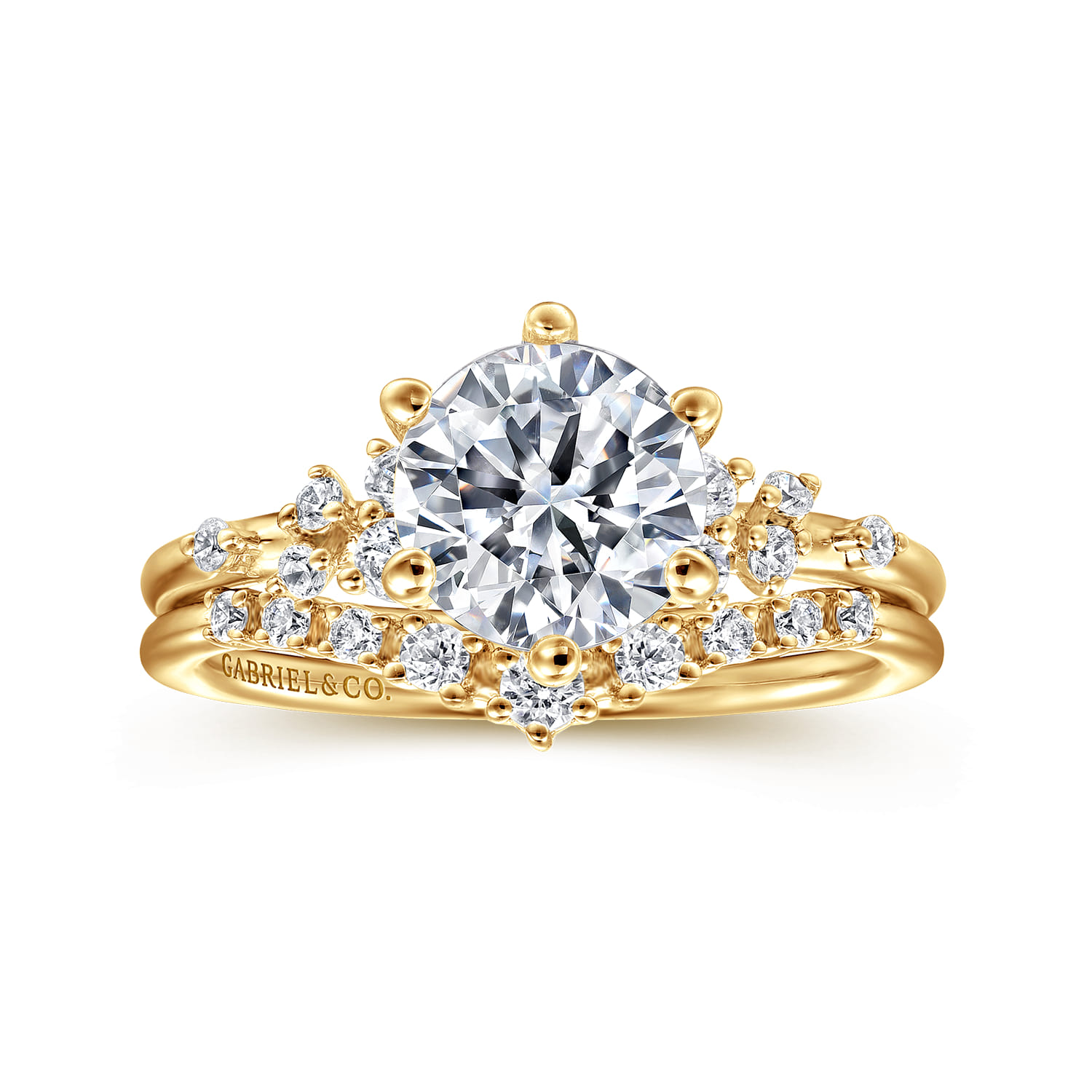 Reena - 18K Yellow Gold Round Diamond Engagement Ring - 0.18 ct - Shot 4