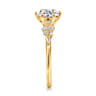 Reena - 18K Yellow Gold Round Diamond Engagement Ring - 0.18 ct
