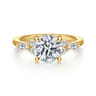 Avah - 18K Yellow Gold Round Diamond Cluster Engagement Ring - 0.28 ct