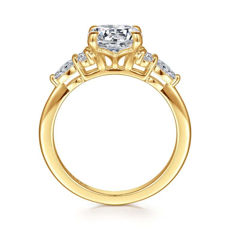 Avah - 18K Yellow Gold Round Diamond Cluster Engagement Ring - 0.28 ct - Shot 2