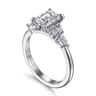 Avah - Platinum Emerald Cut Diamond Cluster Engagement Ring - 0.28 ct