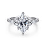 Avah - Platinum Marquise Diamond Cluster Engagement Ring - 0.3 ct