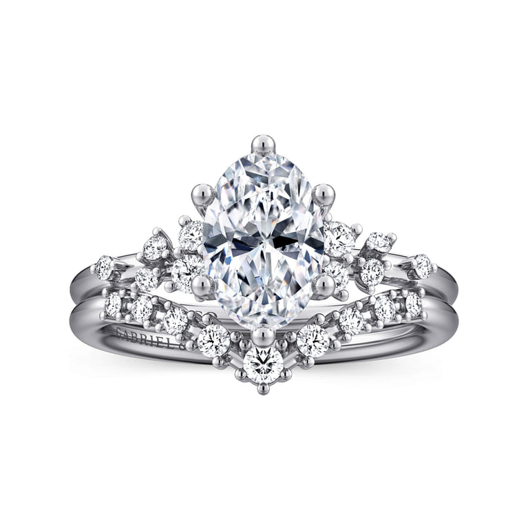 Reena - Platinum Oval Diamond Engagement Ring - 0.18 ct - Shot 4