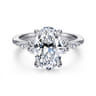 Avah - Platinum Oval Diamond Cluster Engagement Ring - 0.28 ct