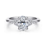 Avah - Platinum Oval Diamond Cluster Engagement Ring - 0.26 ct