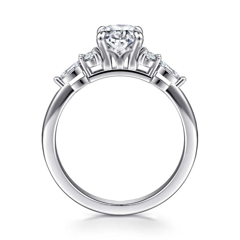 Avah - Platinum Oval Diamond Cluster Engagement Ring - 0.3 ct - Shot 2
