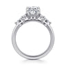 Avah - Platinum Oval Diamond Cluster Engagement Ring - 0.3 ct