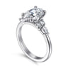 Avah - Platinum Oval Diamond Cluster Engagement Ring - 0.3 ct