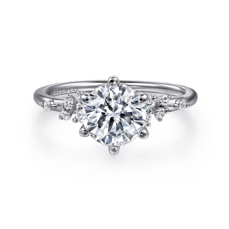 Reena - Platinum Round Diamond Engagement Ring - 0.18 ct - Shot 1