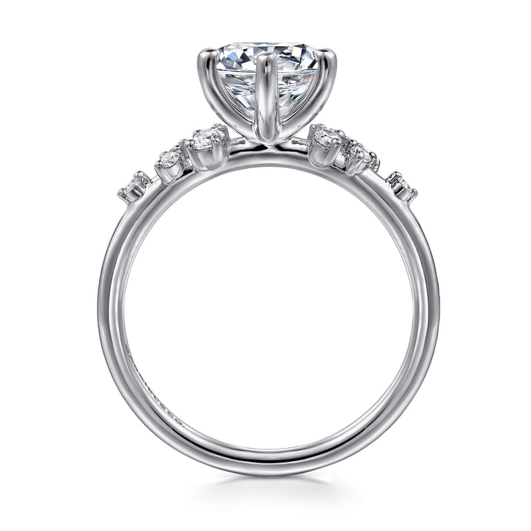 Reena - Platinum Round Diamond Engagement Ring - 0.18 ct - Shot 2