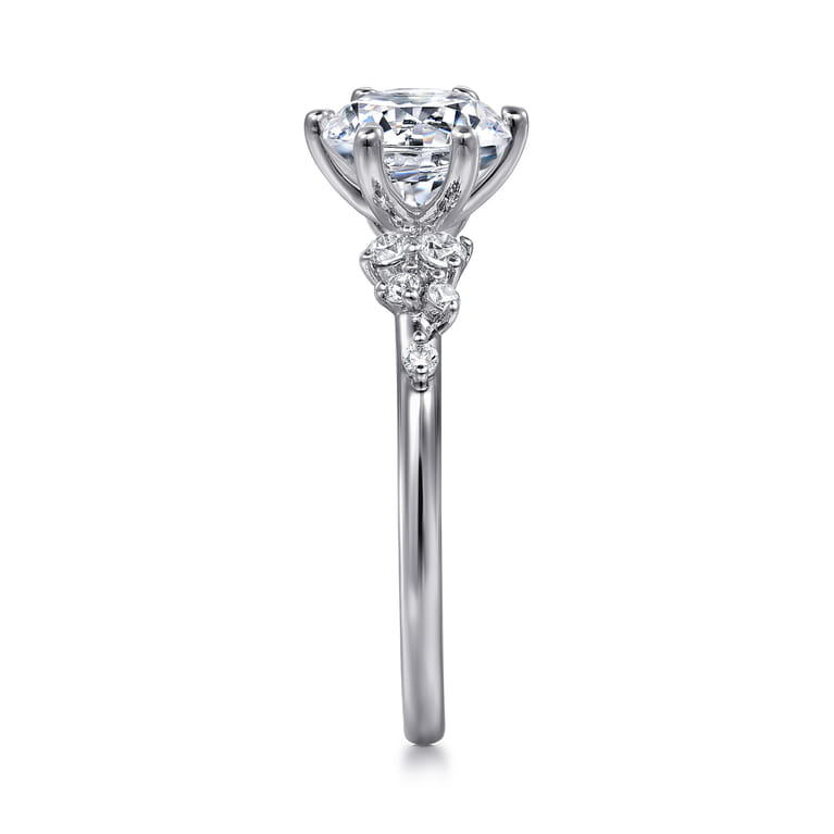 Reena - Platinum Round Diamond Engagement Ring - 0.18 ct - Shot 5