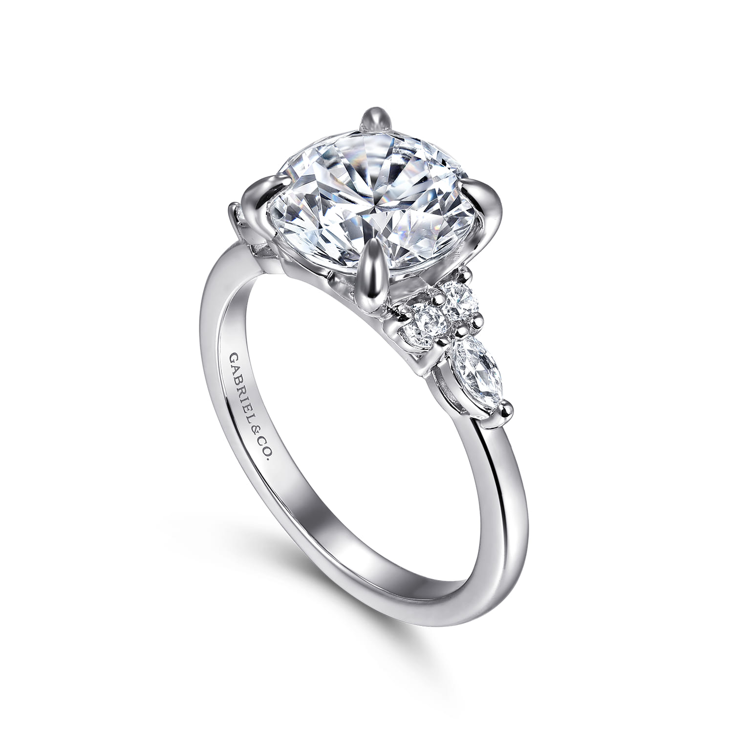 Avah - Platinum Round Diamond Cluster Engagement Ring - 0.3 ct - Shot 3