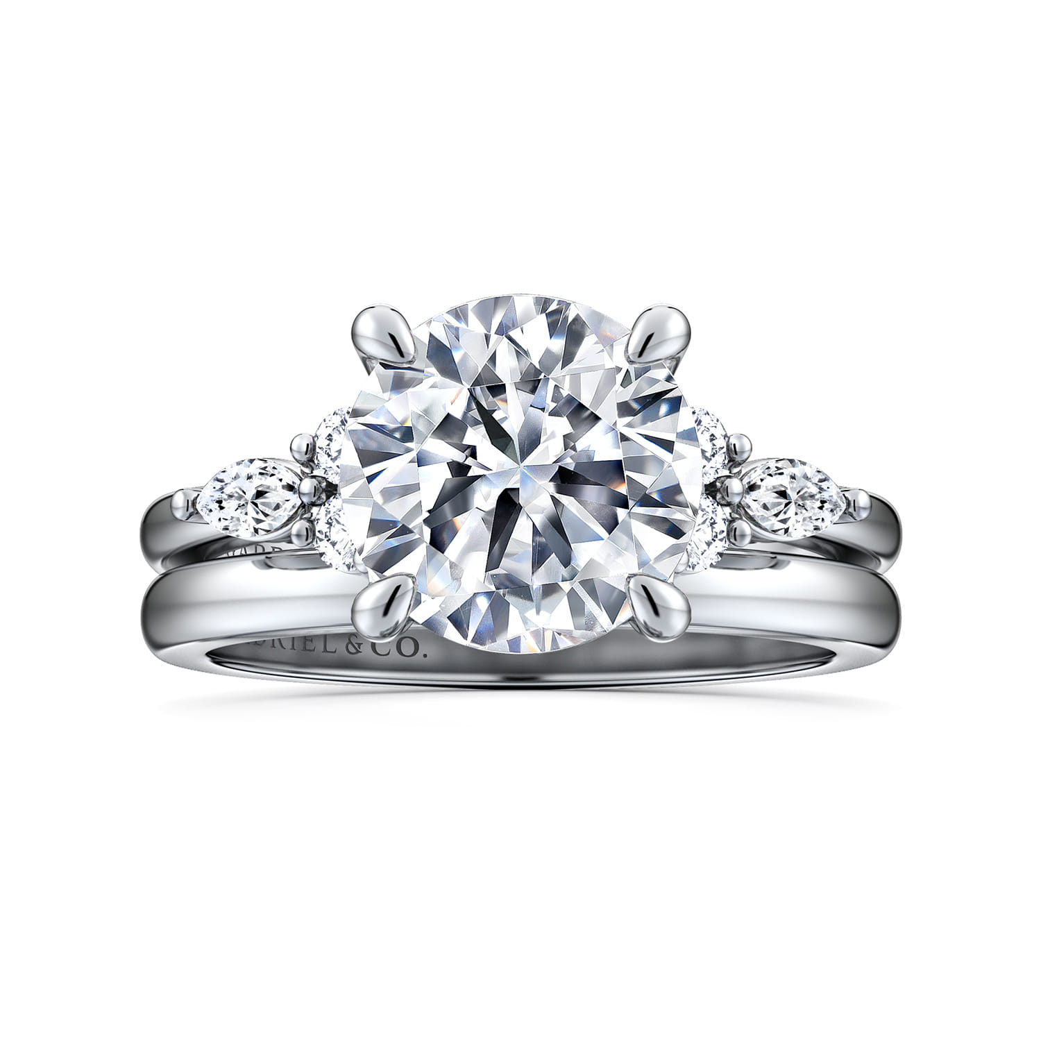 Avah - Platinum Round Diamond Cluster Engagement Ring - 0.3 ct - Shot 4