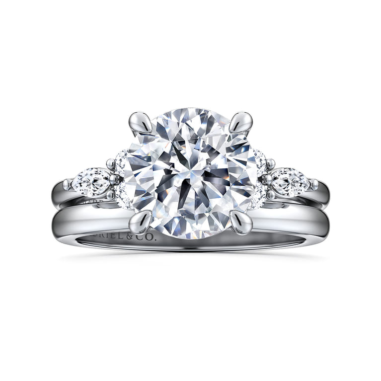 Avah - Platinum Round Diamond Cluster Engagement Ring - 0.3 ct - Shot 4