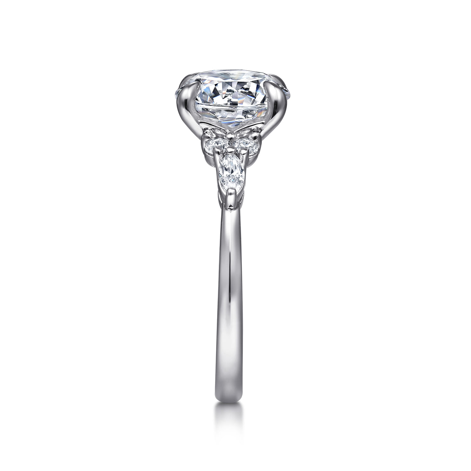 Avah - Platinum Round Diamond Cluster Engagement Ring - 0.3 ct - Shot 5