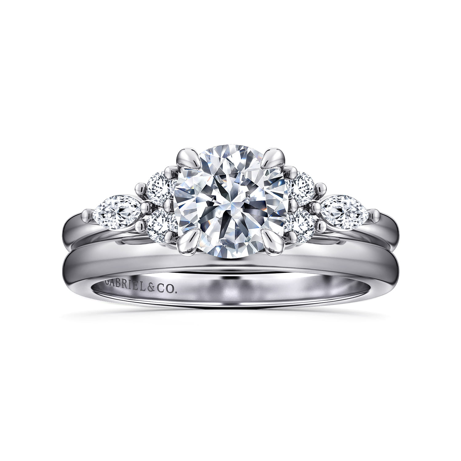 Avah - Platinum Round Diamond Cluster Engagement Ring - 0.26 ct - Shot 4