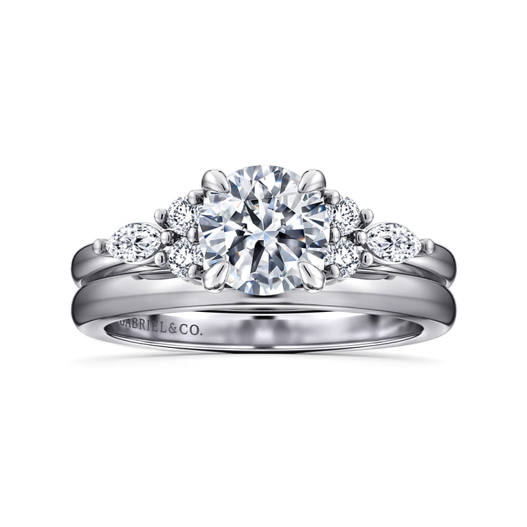 Avah - Platinum Round Diamond Cluster Engagement Ring - 0.26 ct - Shot 4