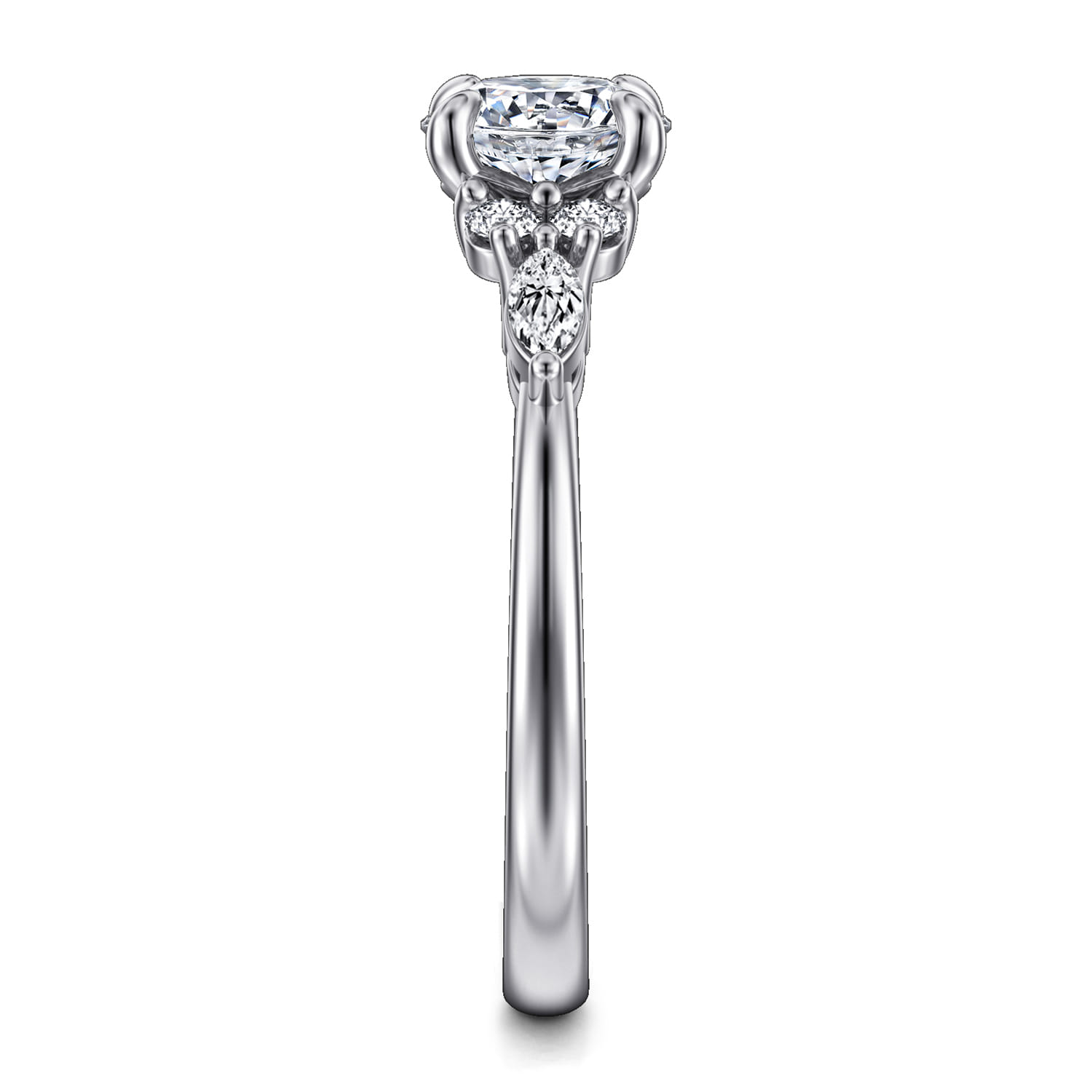 Avah - Platinum Round Diamond Cluster Engagement Ring - 0.26 ct - Shot 5