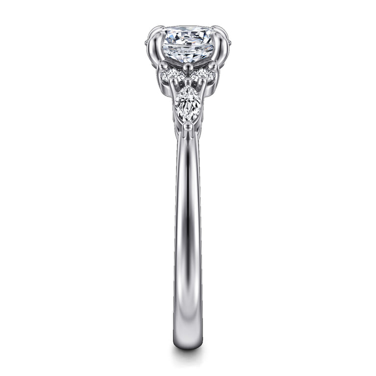Avah - Platinum Round Diamond Cluster Engagement Ring - 0.26 ct - Shot 5