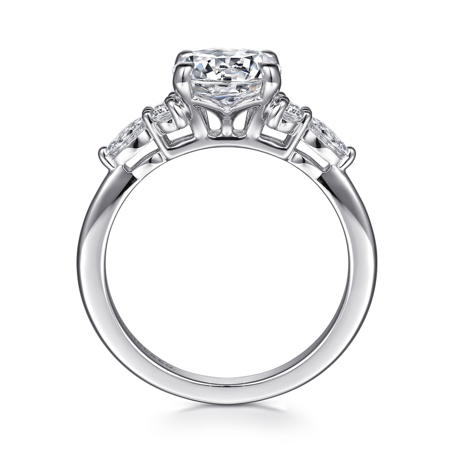 Avah - Platinum Pear Shape Diamond Cluster Engagement Ring - 0.28 ct - Shot 2