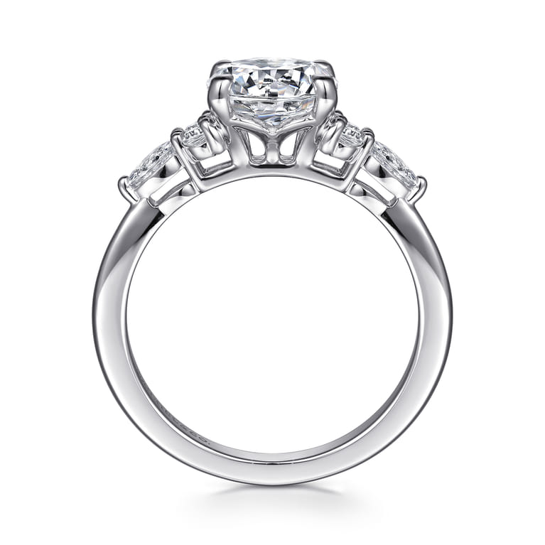 Avah - Platinum Pear Shape Diamond Cluster Engagement Ring - 0.28 ct - Shot 2