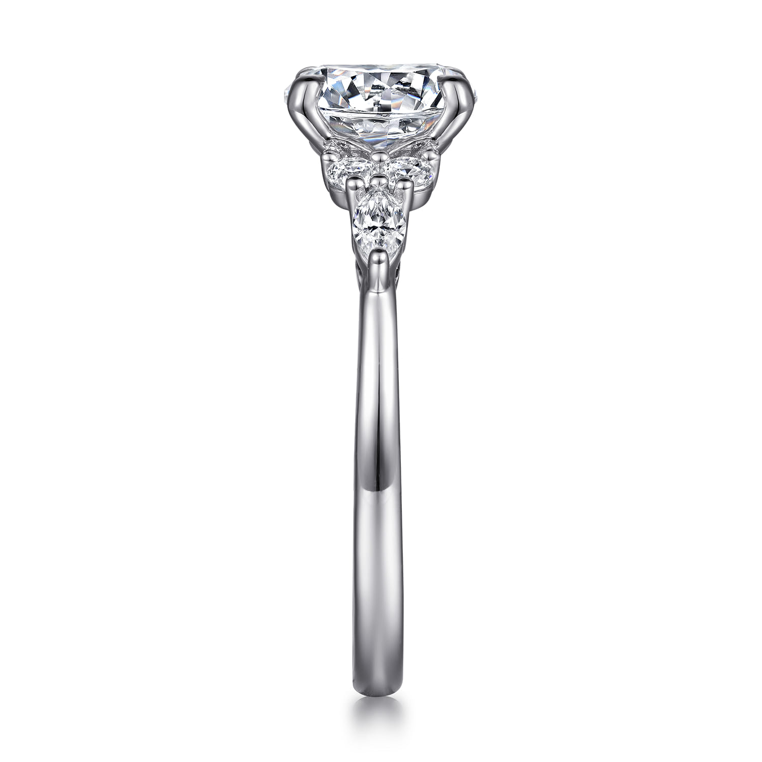 Avah - Platinum Pear Shape Diamond Cluster Engagement Ring - 0.28 ct - Shot 4
