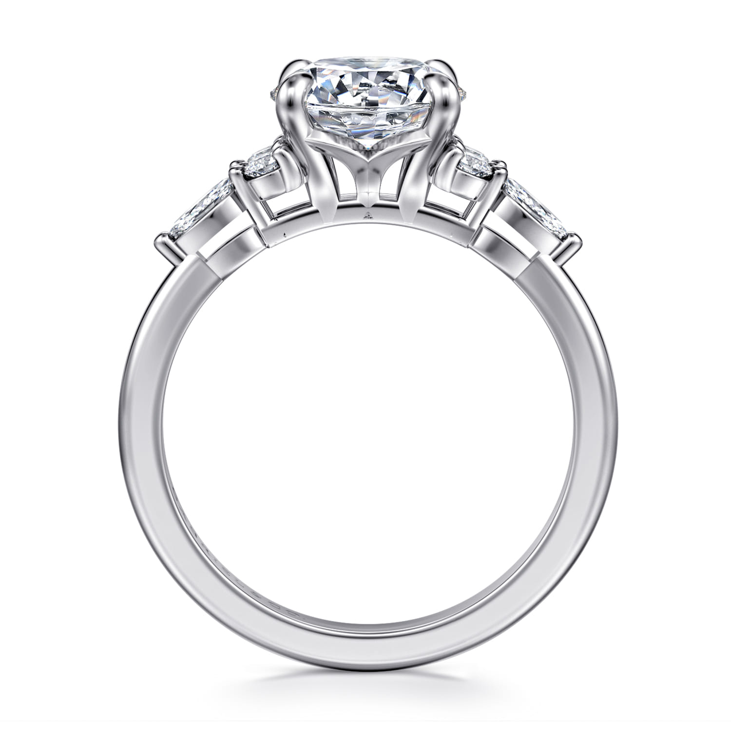Avah - Platinum Round Diamond Cluster Engagement Ring - 0.28 ct - Shot 2