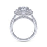Brocade - 14K White Gold Cushion Double Halo Diamond Engagement Ring - 1.33 ct