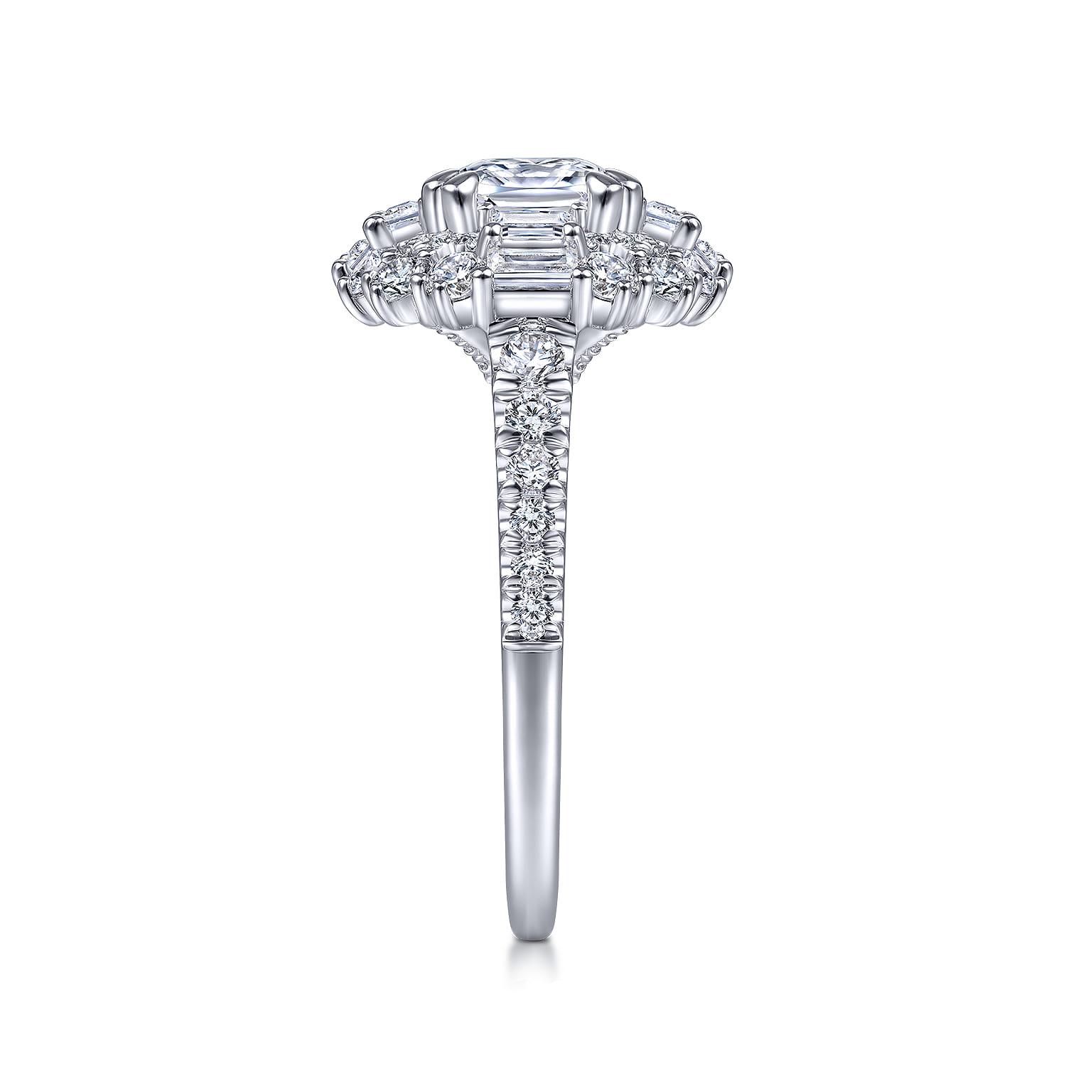 Brocade - 14K White Gold Cushion Double Halo Diamond Engagement Ring - 1.33 ct - Shot 5