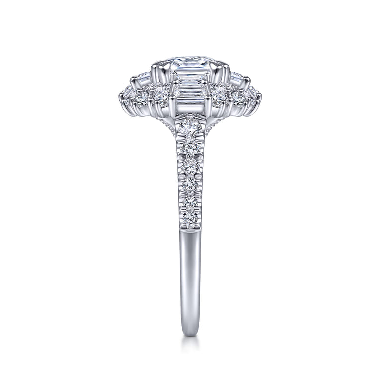 Brocade - 14K White Gold Cushion Double Halo Diamond Engagement Ring - 1.33 ct - Shot 5