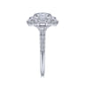 Brocade - 14K White Gold Cushion Double Halo Diamond Engagement Ring - 1.33 ct