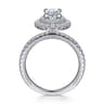 Sonay - 14K White Gold Oval Double Halo Diamond Engagement Ring - 0.67 ct
